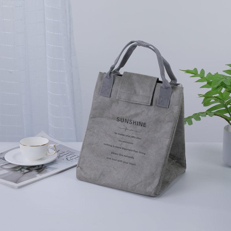 

Paper Lunch Bag Waterproof Insulation Bag Lengthen and Thicken Aluminum Refrigeration Foil Handbag Office Worker Student Lunch Box Outdoor Portable сірий