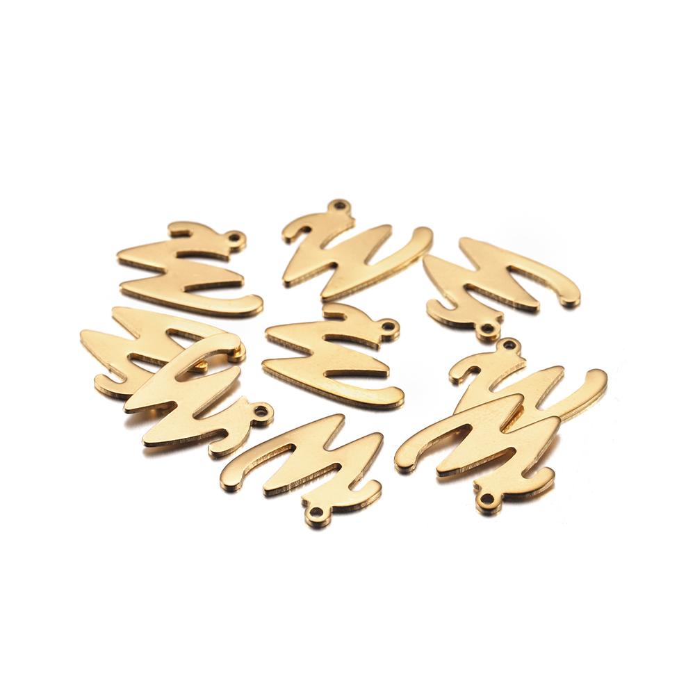 30Pcs Gold Color Stainless steel English Alphabet Letters Charms Pendants A-Z DIY Craft Bracelet Jewelry Making Accessories