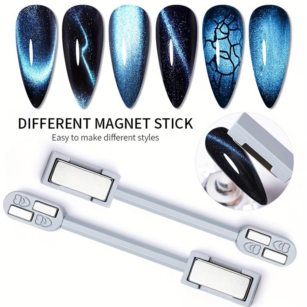 YIKOOLIN 1/2PCS Double-head Nail Magnet Stick Cat Eye Gel Nail 3D Magic Magnetic Nail Art Design Tool Cat Eye Nail Art Tool