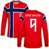 2026 Printed Haaland No.9 Fans Red Long Sleeve Men's and Women's Breathable Comfortable Casual Outdoor Football Sports Tees Tops