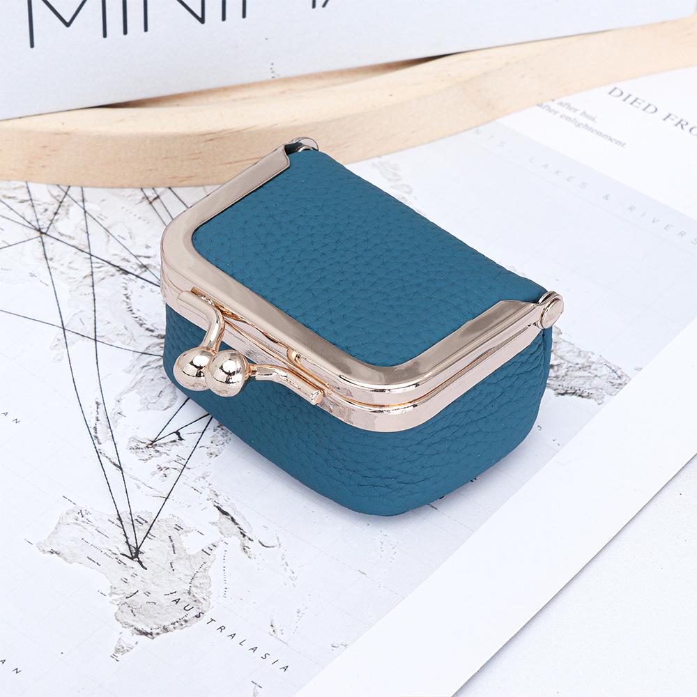 Chic Full-Grain Leather Mini Kiss-Lock Pouch Jewelry Organizer for Rings Necklaces Earrings Compact Daily Accessory Coin Purse