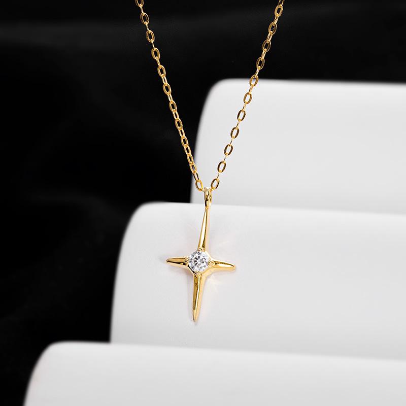 

Banyan Tree S925 Silver Minimalist Diamond Cross Necklace - Women s Fashionable All-match Casual Accessory. 925 Silver