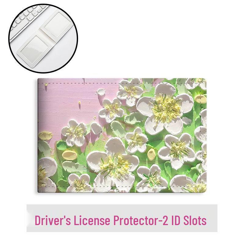 Oil Painting Leather Driver's License & Registration Protective Case