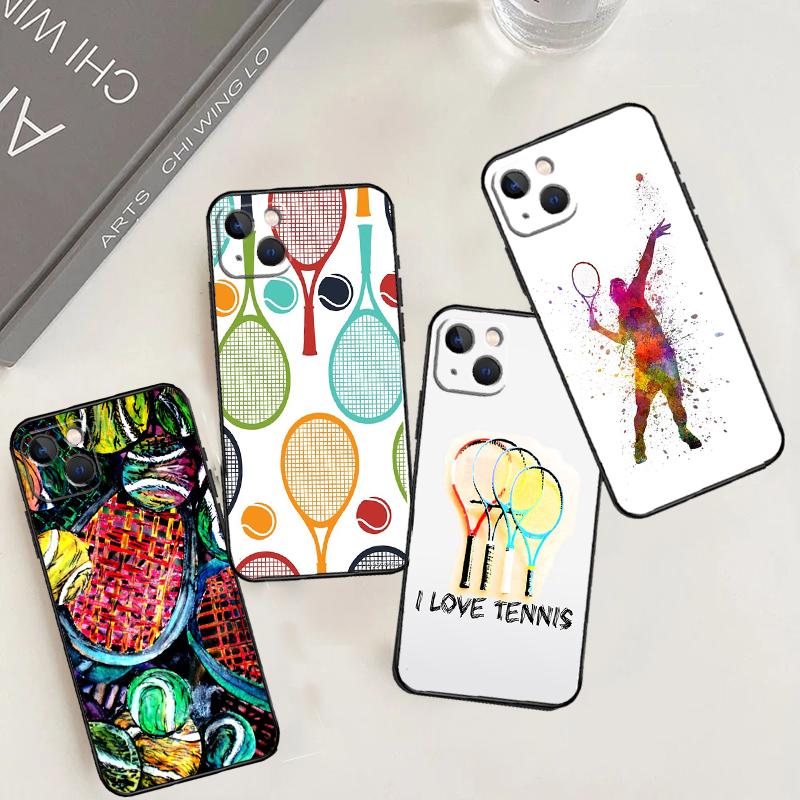 Tennis Racket Tennis Ball Case For iPhone 11 12 13 14 15 16 Pro Max Plus 12 13 Mini X XR XS Max 7 8 Cover Coque