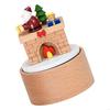 Rotating Wooden Music Boxes Christmas Santa Gift Theme Handcrafted Melodys Home Decoration Present X3UC
