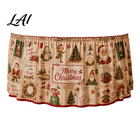 Wrinkle Free Table Cloth for Celebration Christmas Skirt 70.9×29.5 Inch Apron with Santa Gnome Reindeer Buffalo Reusable Cover Dining Plaid