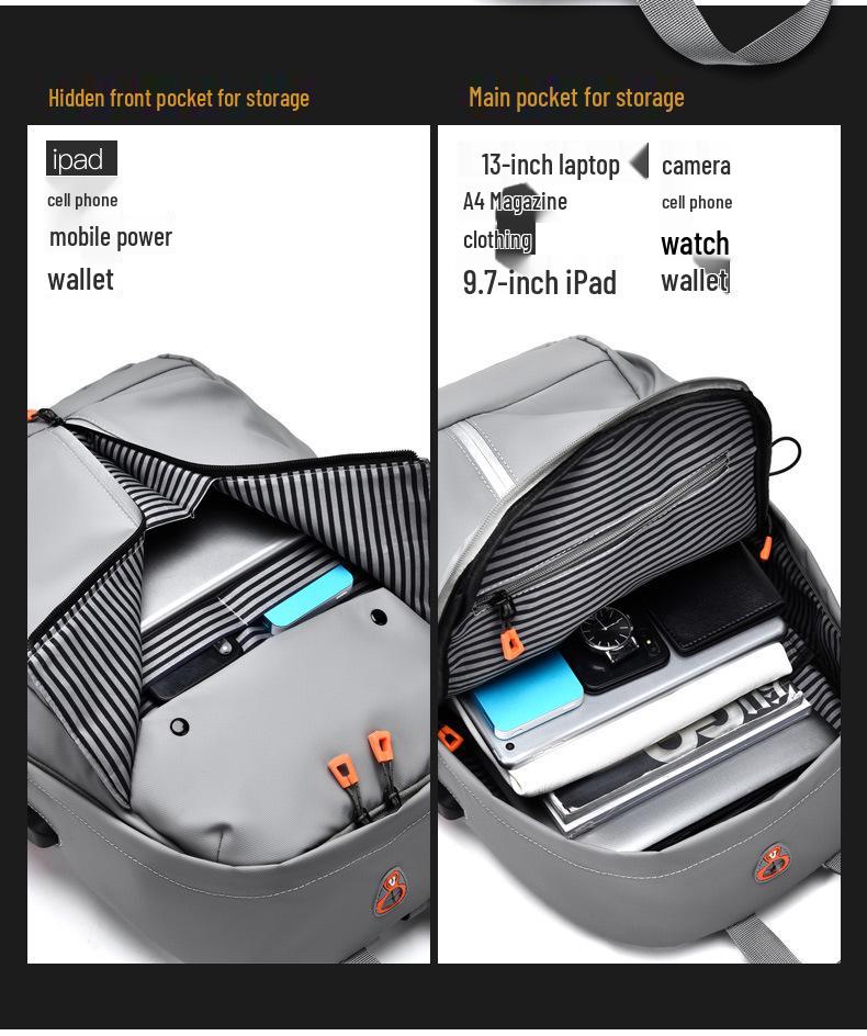 Men's High-End Fashion Waterproof Travel and Business Laptop Backpack