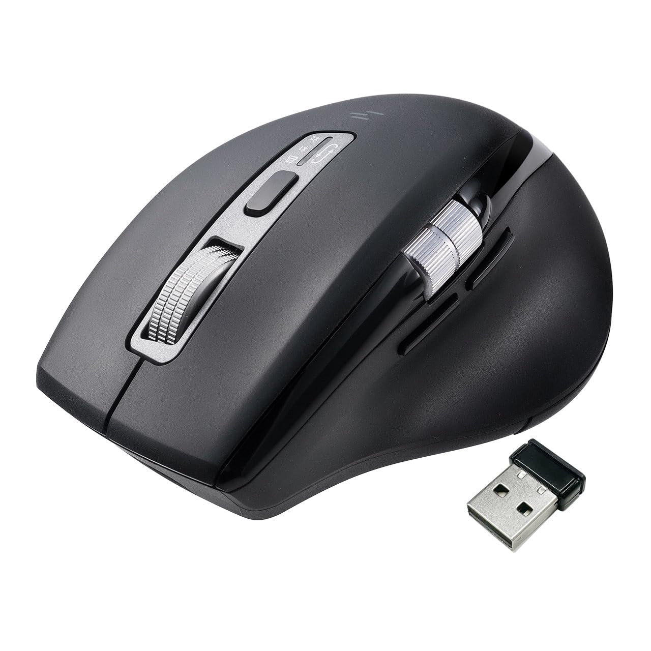 

Sanwa Direct Wireless Horizontal 5 Mouse, Scrolling, High-Speed Scrolling, Quiet, Bluetooth, Multi-Pairing, Rechargeable, Buttons, Back/Forward чорний