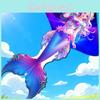 Mermaid Kids Kite With Mechanical Craft And Durable Polyester For Outdoor Play