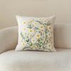 Double Sided Embroidered Daisy Pillow Cover Cute White Yellow Wildflower Print Soft Boho Throw Pillow Case for Spring Home Decor