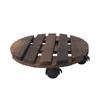 Wooden Plant Stand, 360 Degree Rotation Round Stand with Wheels for Indoor and Outdoor   Flower Pots, Plant Cart with Rollers for Courtyard