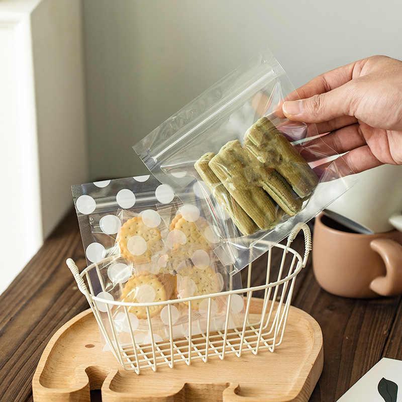 200pcs Transparent Cookie Candy Bags Wave Point Bread Toast Baking Packaging OPP Food Grade Bags