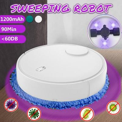 Aspirator Robot Auto 1200mAh Mașină de Curățat Multifuncțională Mop Inteligent Curățător de Praf Sterilizare UV Robot de Curățare Casnic Verde/Alb
