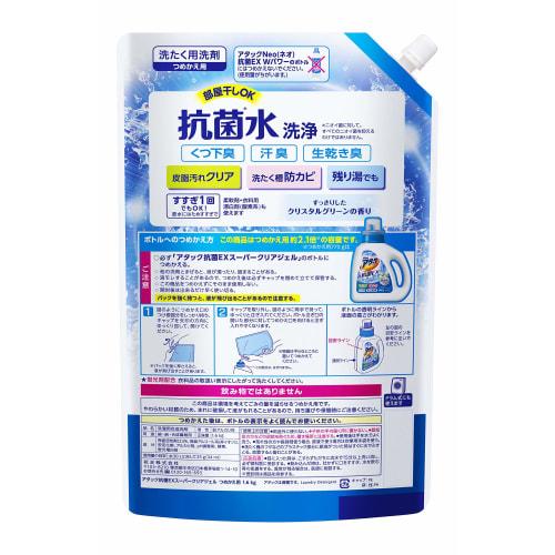 [large Capacity] Attack Antibacterial Ex Super Clear Gel Laundry Detergent Liquid Refill 1.6kg