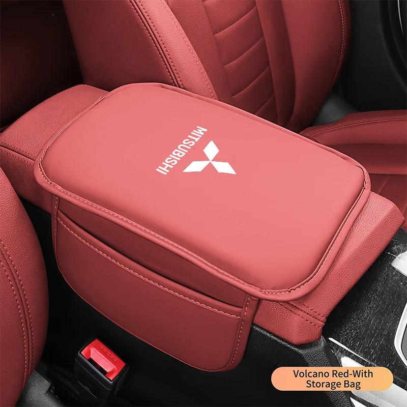 Car Armrest Box Mats PU Leather Auto Center Console Covers for Mitsubishi Outlander ASX Fortis Lancer Pajero Sport Eclipse Cross