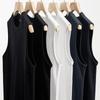 Été 100% Coton Gilet Homme Décontracté Épaules Larges Col O Sans Manches Hauts Universel Couleur Unie Sport Fitness Débardeur Ample