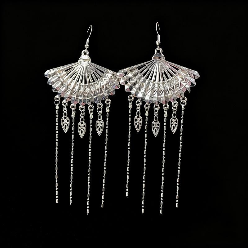 Ethnic style earrings Alloy silver-plated Miao ethnic minority Dong Yi earrings Earrings