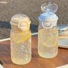 Plastic Straw Cup Transparent Clear Water Jugs Portable Travel Water Bottle