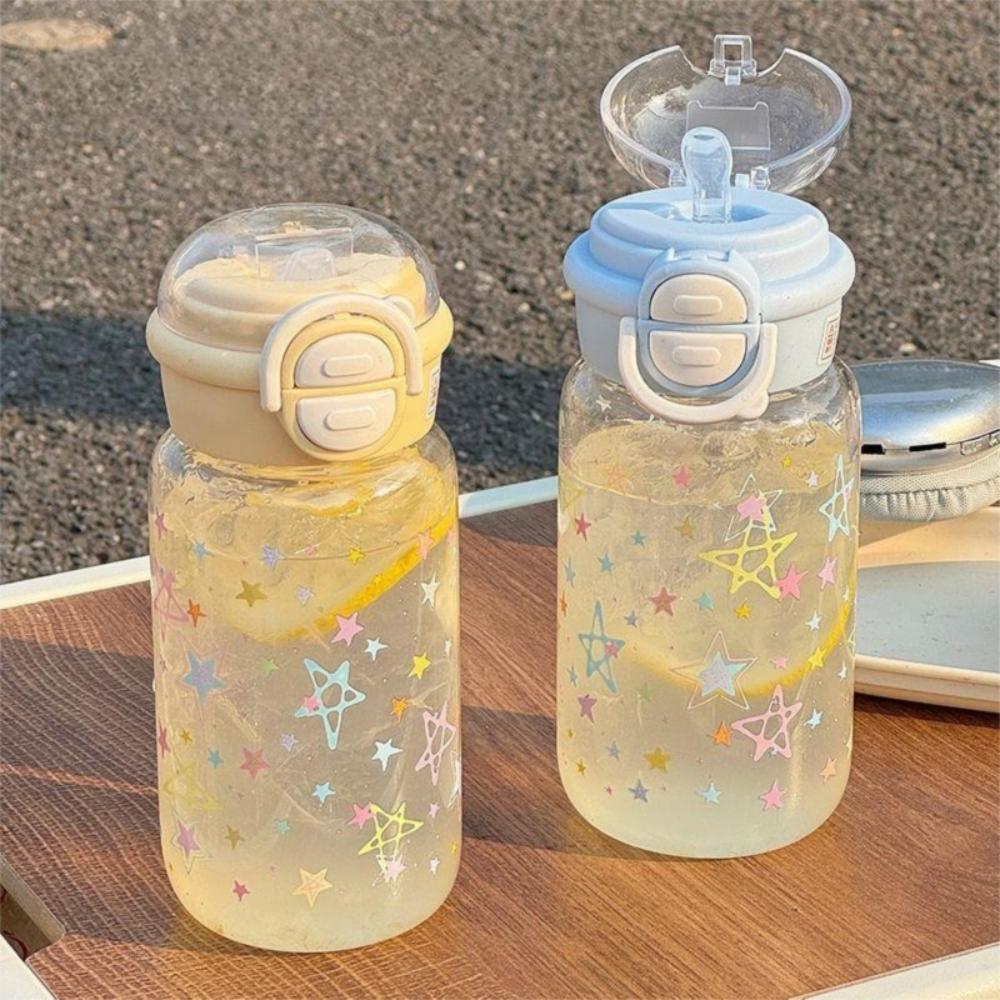 Plastic Straw Cup Transparent Clear Water Jugs Portable Travel Water Bottle