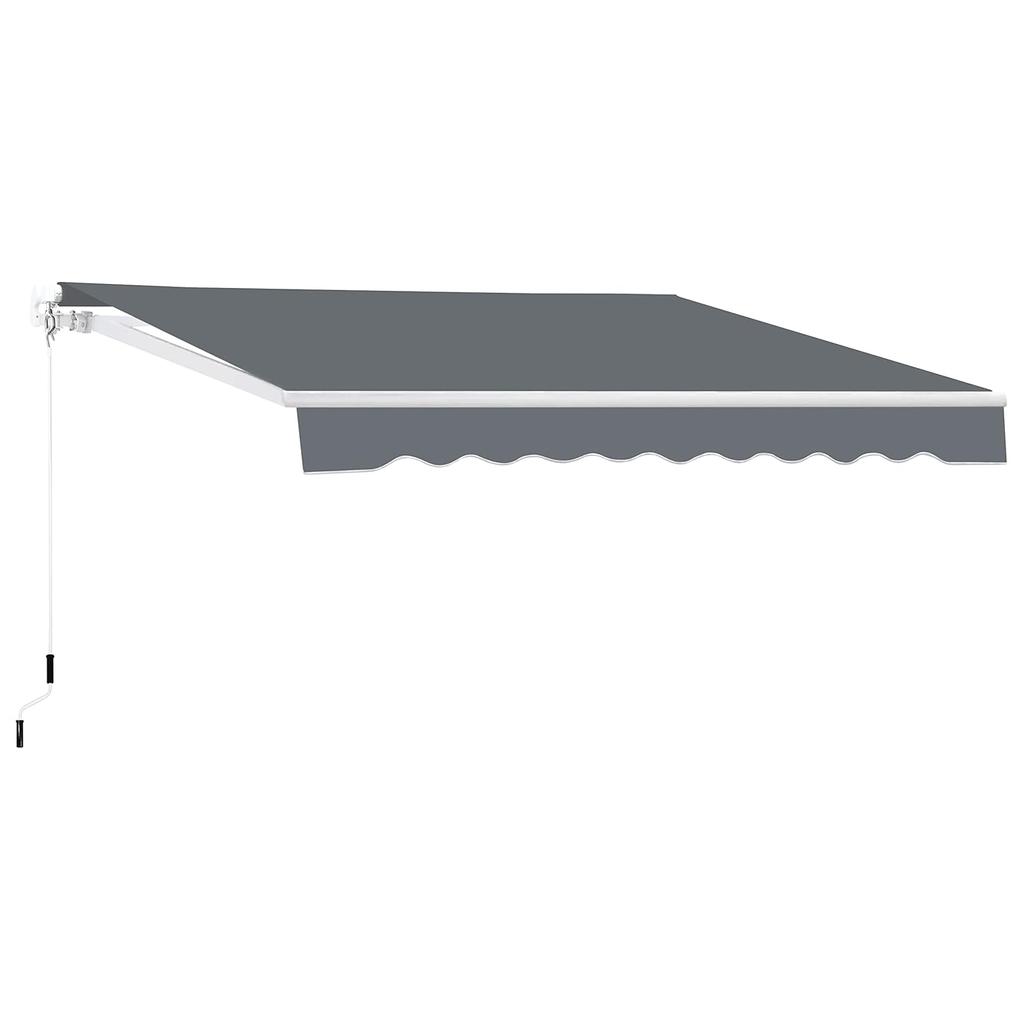 12'x10' Retractable Patio Awning Sun Shade Cover, Outdoor Shelter for Deck with Manual Crank, 120in Projection