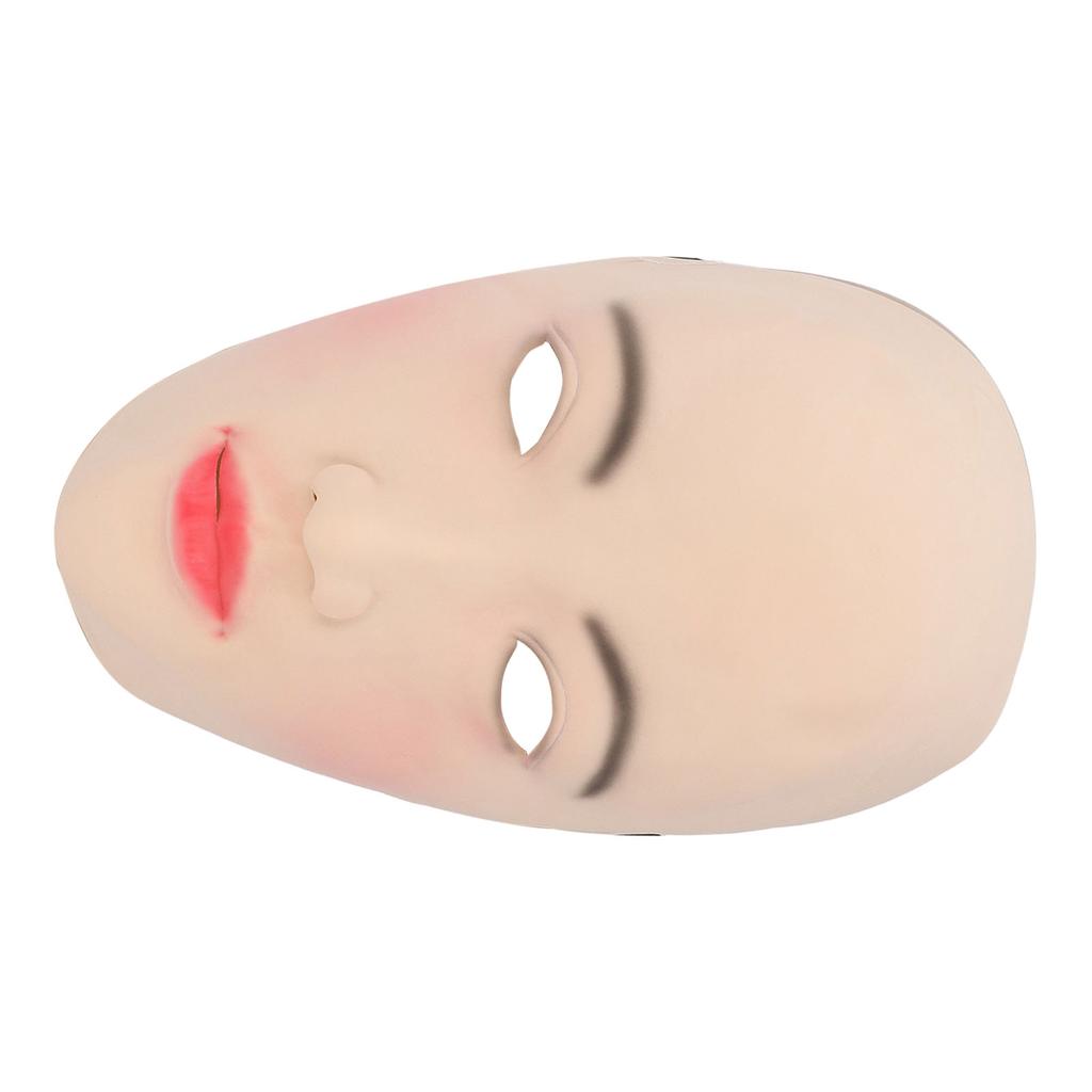 Half Face Latex Women Face Realistic Soft Stretchy Eye Holes Latex Human Female Face for Cosplay Party Crossdressing