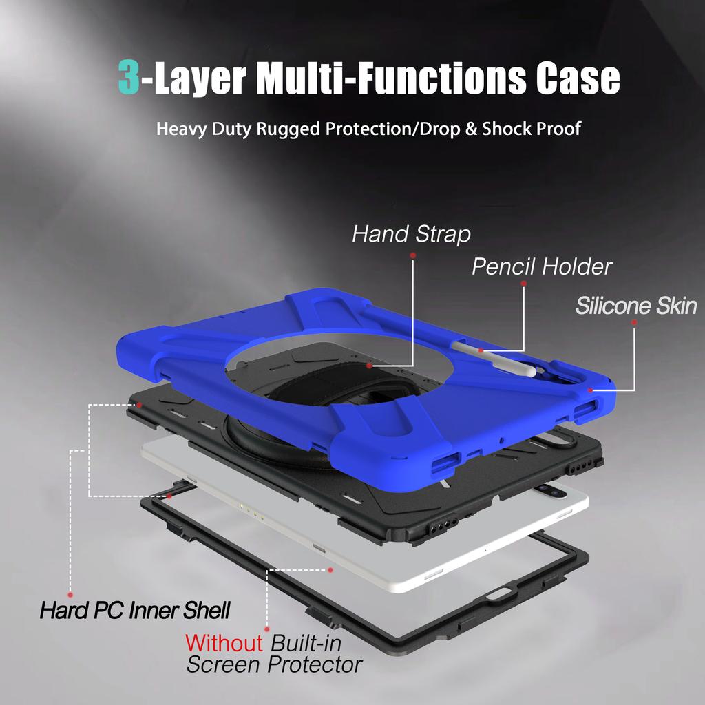 360 Rotatable Stand Case For Samsung Galaxy Tab S6 10.5inch 2019 SM-T860 SM-T865 SM-T867 Hybrid Cover With Hand & Shoulder Strap