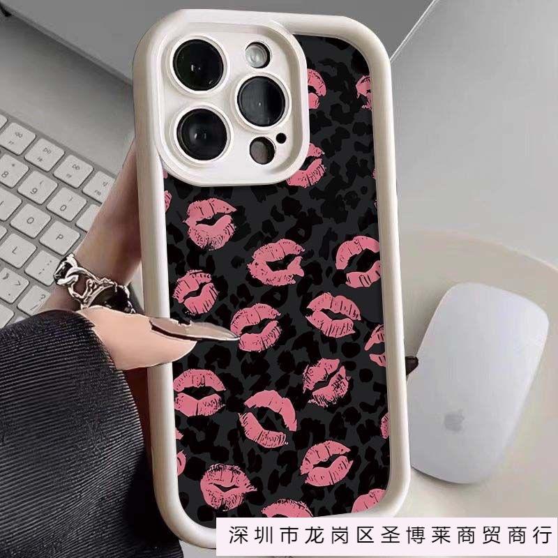 Leopard print lip print is suitable for Apple 17promax mobile phone case iPhone17/16/15 airbag 14 foreign trade new 13