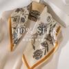 Retro Flower Silk Square Scarf Women's 100% Mulberry Silk Versatile Temperament Scarf Spring Fashion Scarf