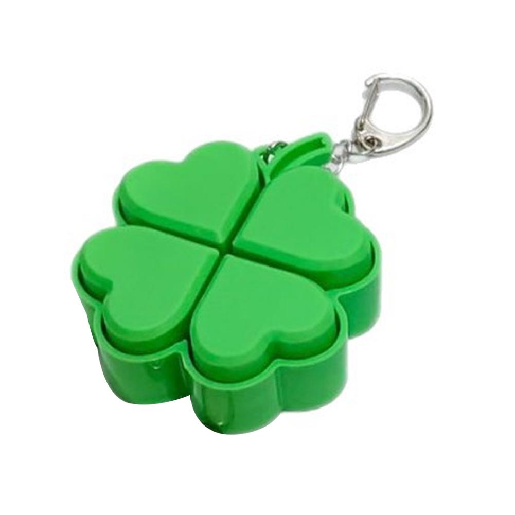 Lucky Four Leaf Clover Keyboard Keychain Flashing Light Mechanical Button Stress Relief Pendant Anxiety Relief Bag Charm Gifts