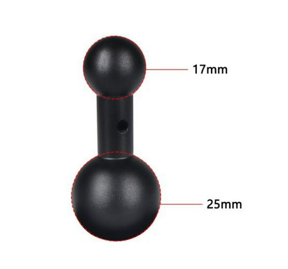 Aluminum Motorcycle Phone Mount: 20mm to 17mm Ball Head Adapter