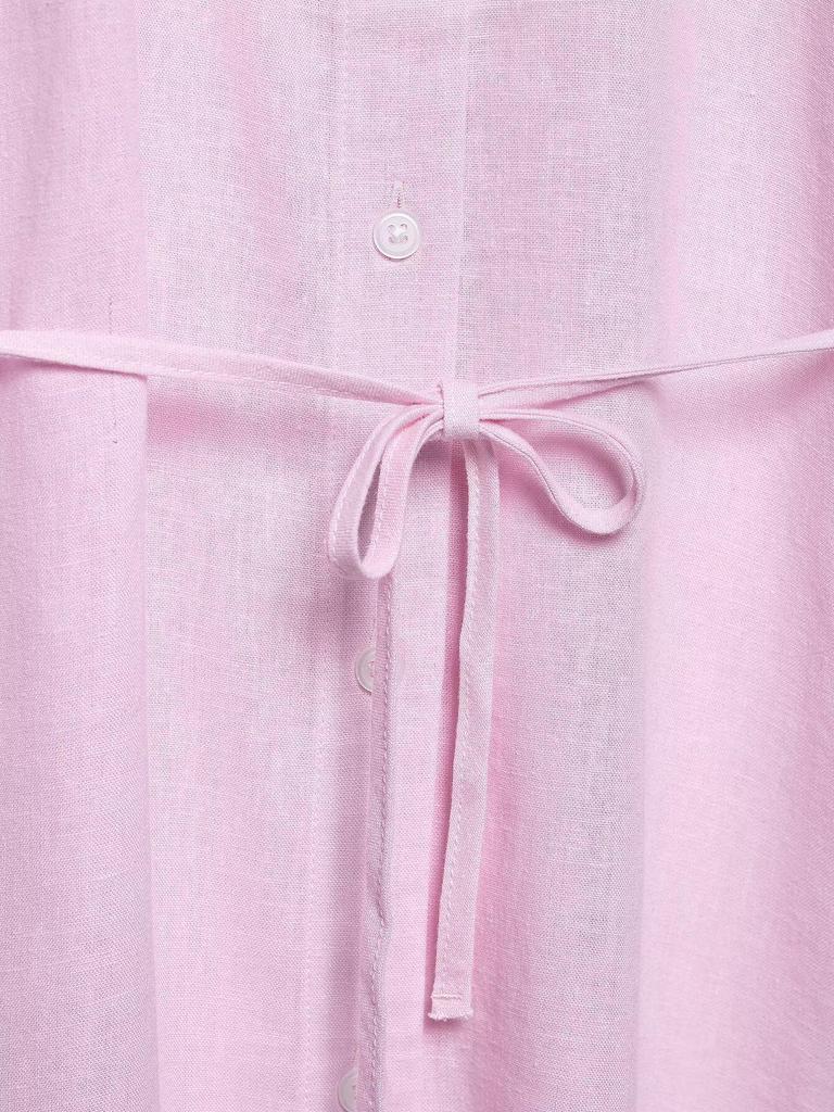 TAOP&ZA Women's Spring/Summer Waist-Tie Long Sleeve Shirt with Turn-Down Collar