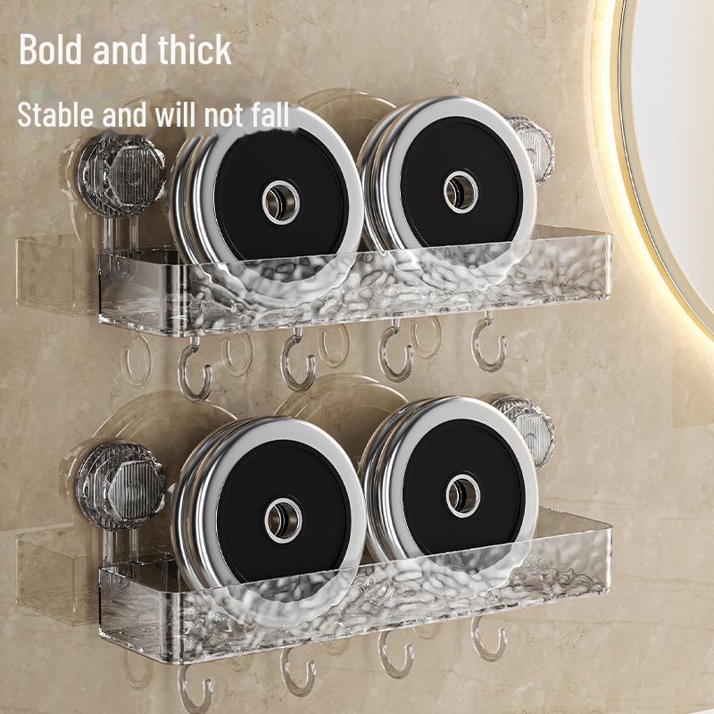 Luxusní koupelnový regál s přísavkami ve vlnitém vzoru - Beznástěnné úložné řešení