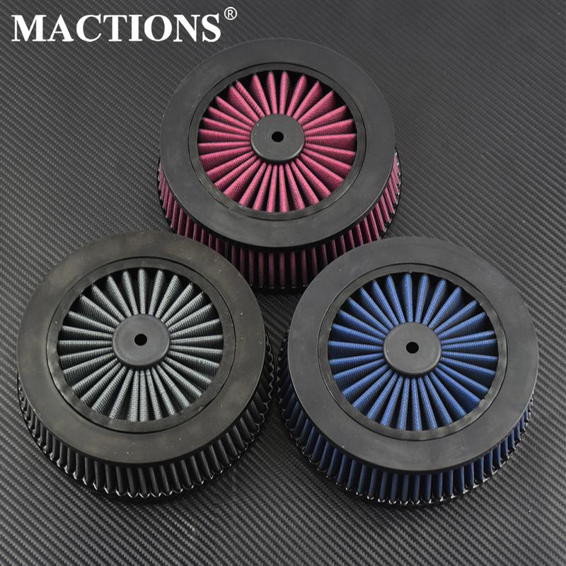 Motorcycle Grey Red Blue Replacement Air Cleaner Intake Filter System Inner Element For Harley Touring Dyna Softail Sportster XL