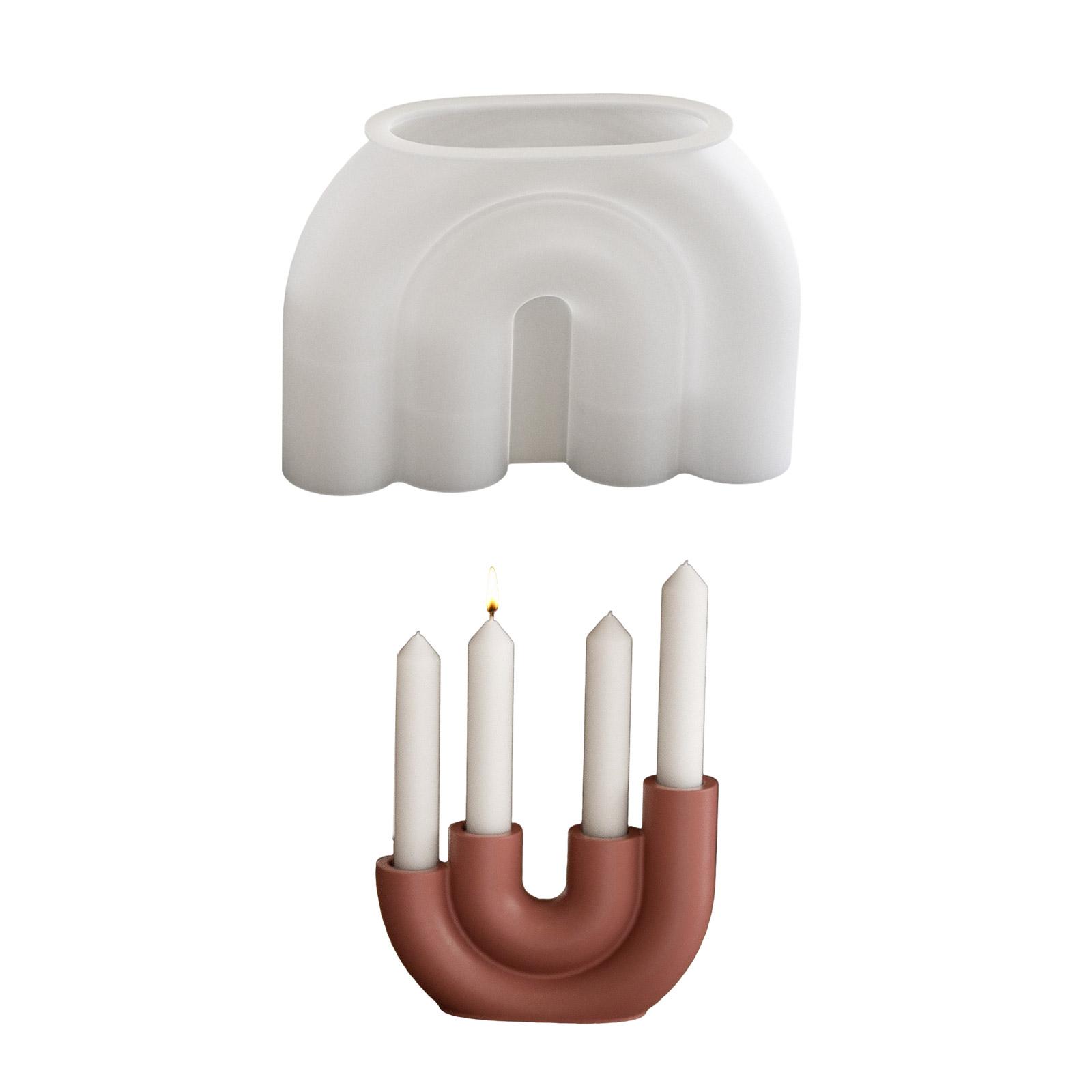 

Многоцелевой прочный силиконовый U-образный подсвечник, набор форм, портативный для резиновых гипсовых поделок, разные размеры 4