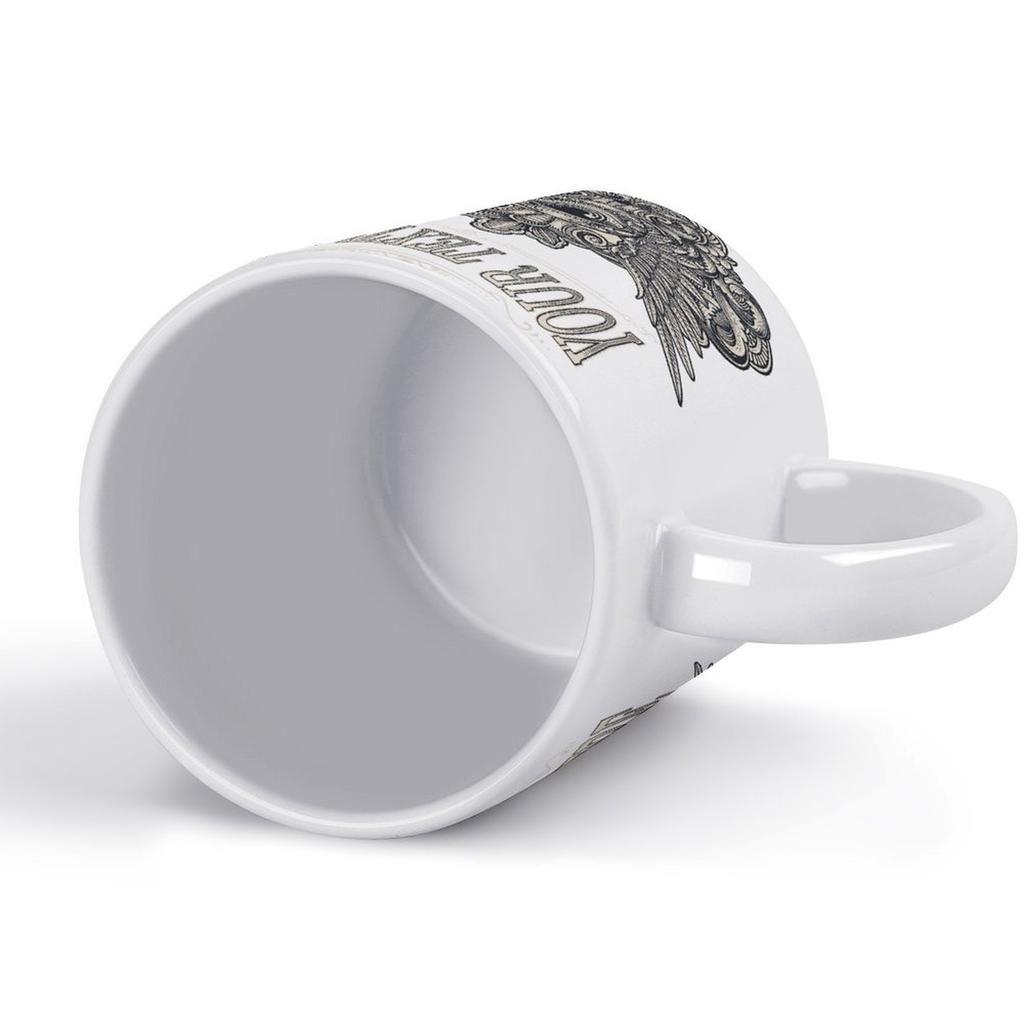 11 oz weiße Kaffeetasse mit glänzend bedruckten Seiten, bequemem Griff und langlebigem Gefühl, perfekt für tägliche warme Getränke