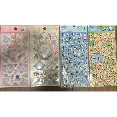 Puffy Sticker, Pukupuku Sticker, Marshmallow Sticker, Long-tailed Moth, Cat Sticker