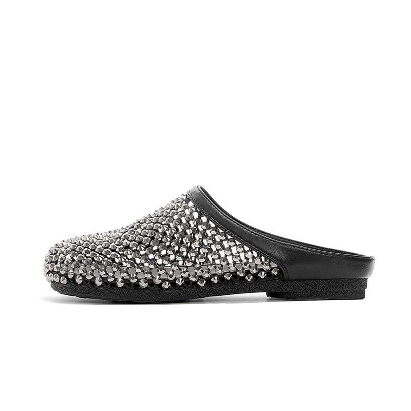 Fashion 2025 Summer New Flat Fashion Woven Cutout Sandals Women's Casual Baotou Soft Sole Roman Shoes