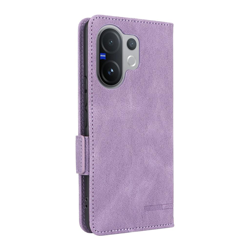 For Vivo V60 5G Case Leather Wallet Flip Phone Cover with Hardware Decor