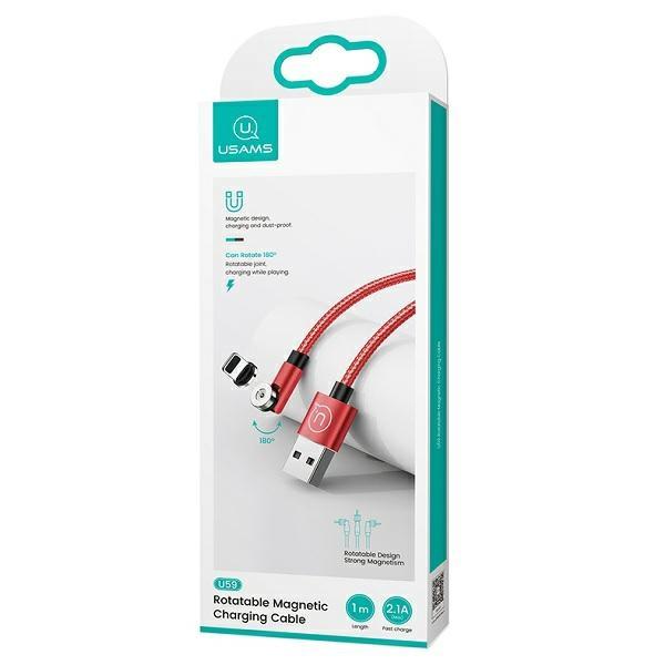 Kabel magnetyczny Lightning USAMS 1m Szybkie ładowanie Czerwony