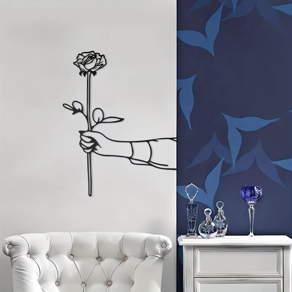 Металлический ручной розовый черный настенный декор - Минималистичная подвеска с линейным — фото 6