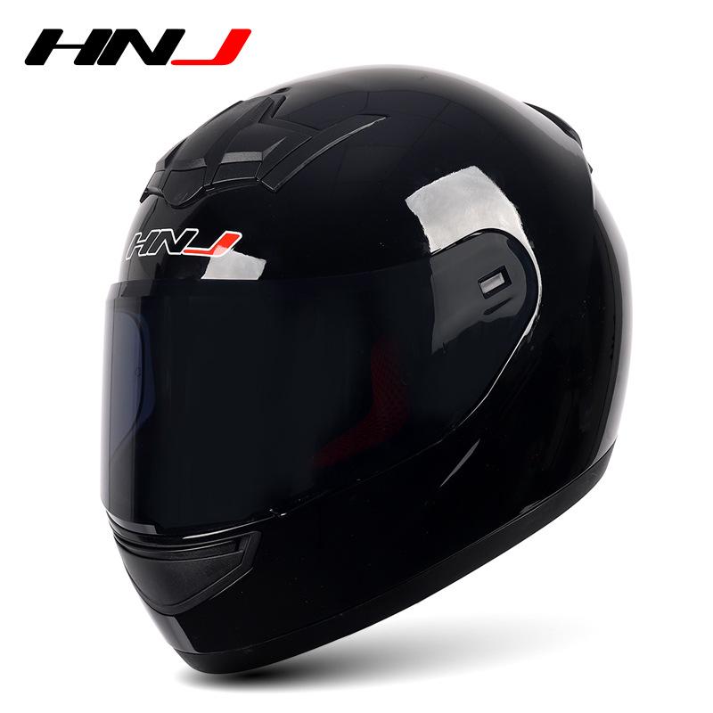 HNJ Unisex Full-Face Summer Motorcycle Helmet with Gray Riding Horns - Stylish and Safe for Racing
