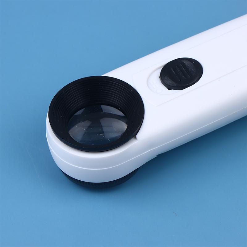 40X Handlupe mit zwei LED-Leuchten Identifikation Schmuck Diamant Jade Spiegel HD Lupe