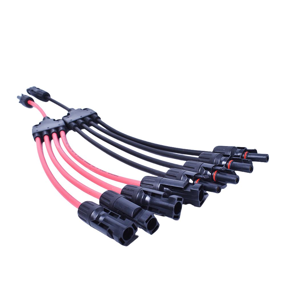 Uprgades Solar Panel Cable Connectors 10AWG Y Branch Adapter Tool Frees Installation for Parallel Connection of 2 Panels