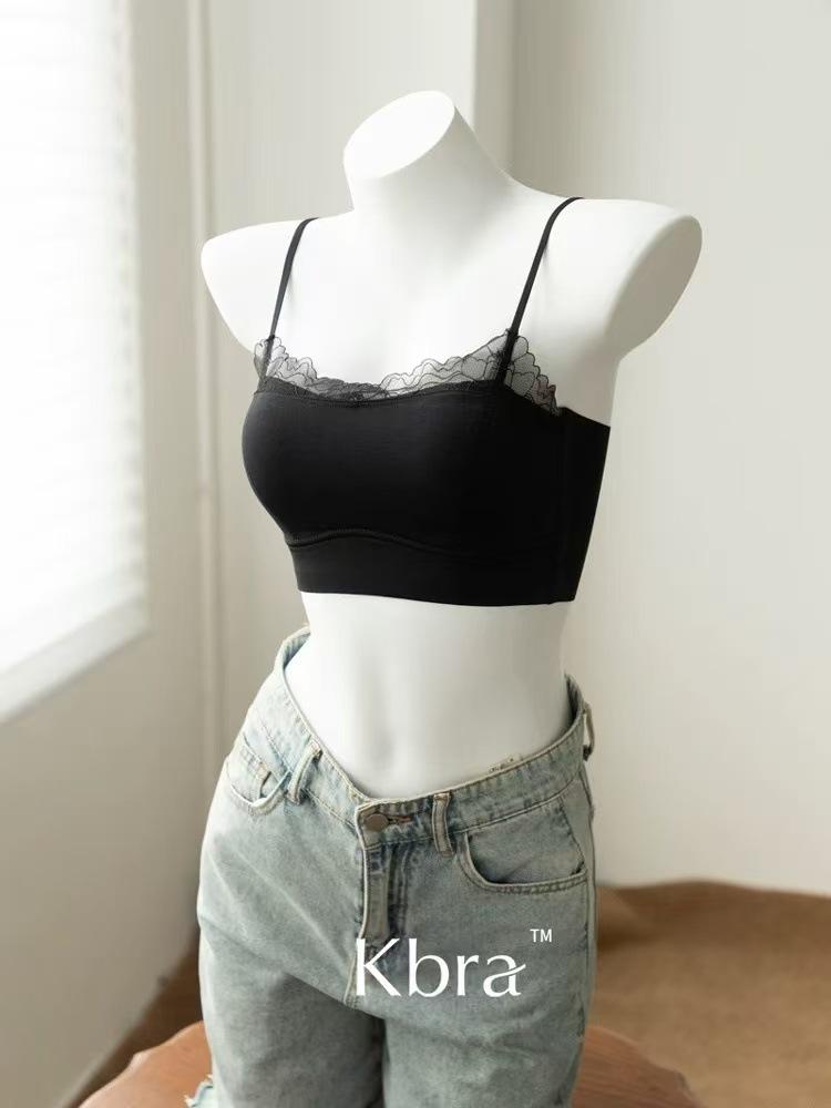 Tube top women's summer thin inner sling vest anti-light chest wrap sexy lace back integrated bra