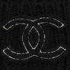 Great CHANEL Knit cap COCO Mark hat black cashmere Women Used