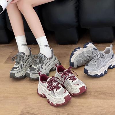 Summer 2025 New Couple Dad Shoes Platform Internet Celebrity Versatile Casual Trend Comfortable Breathable Sports Men's Shoes