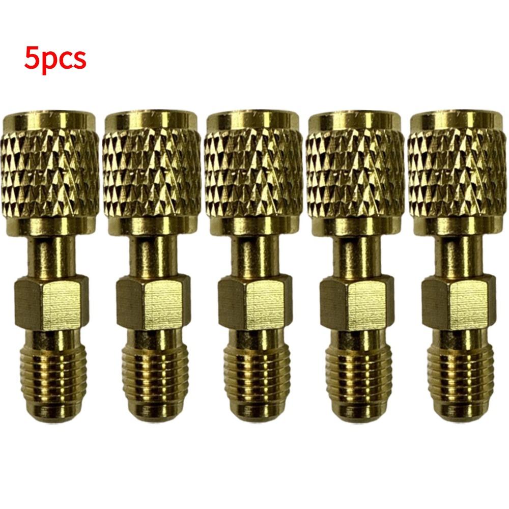 Mini R32 R454B Refrigerant Brass Adapter 1/4" Female To 1/4" Durable R32 Thread Adapter Quick Couplers for R32/R454B Connector