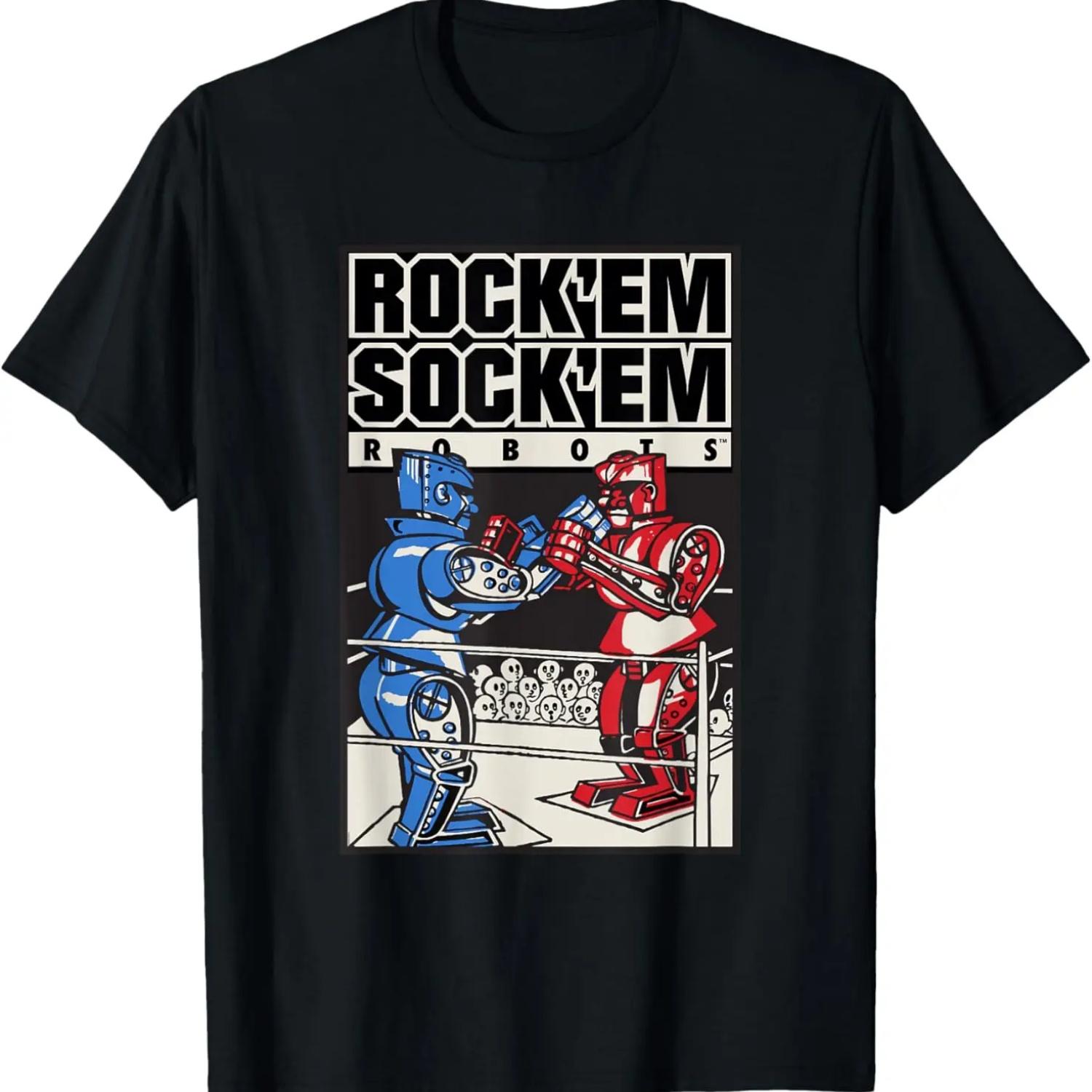 

Футболка с изображением роботов Rock Em Sock Em на боксерском ринге S