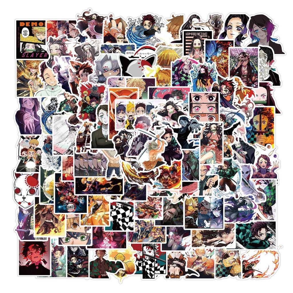100PCS Mix Anime Collection Stickers Waterproof DIY Graffiti Phone Laptop Luggage Guitar Notebook Cup Cartoon Stickers Kids Toy
