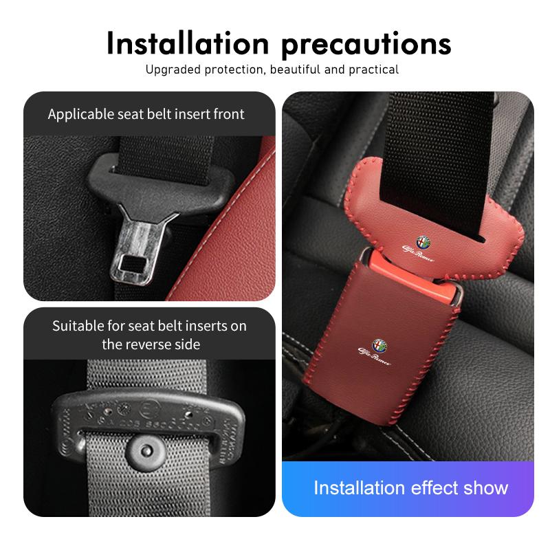YMSOV1 Car Seatbelt Buckle Cover Protector Cover Anti-scratch Cover For Alfa Romeo Giulietta GT 159 147 156 Mito Brera Giulia Spider F1